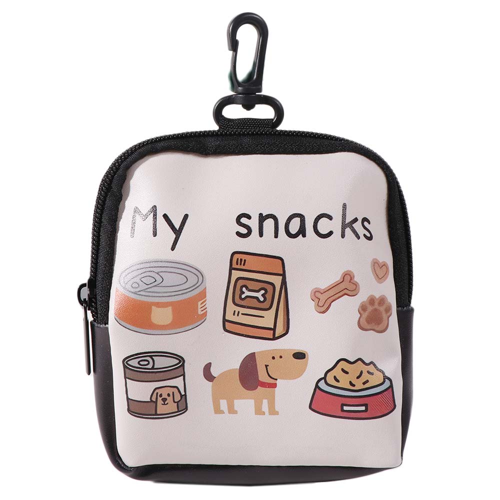 Zipper Closure Portable Pet Snack Pouch With Hook Puppy Pet Training Bag Dog Treat Bag Outdoor