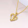 Love Heart-shaped Cross Necklace for Women, Trendy Peach Heart Pendant