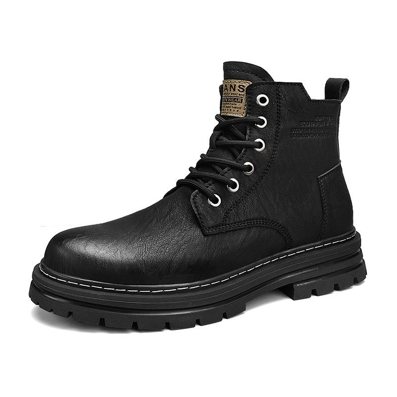 

Осенние новые высококачественные ботинки Мартин с боковой молнией, мужские нескользящие и износостойкие рыцарские мотоциклетные рабочие ботинки 44