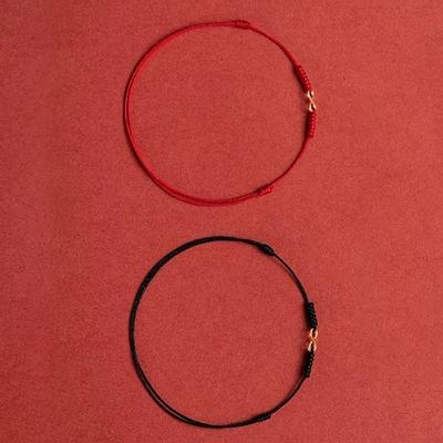 Handgeflochtenes Rotes Seilarmband Legierung Handseil Paararmband Einfache Schnalle Ethnisch Originell Damenaccessoire
