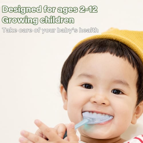 Children's Toothbrush, U-Shaped, for Babies Ages 2-12, 360× Oral Cleaning Design, 14.2 X 8.1 X 2.3 Cm, Soft Silica Gel Brush Head, Protective Teeth, O