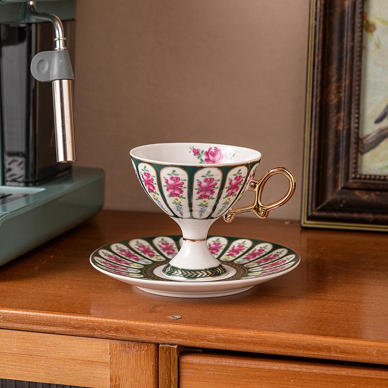 BRCeramic Black Tea Cups Saucer Condense Afternoon Tea Coffee Cup Saucer Sets Couple Cup Set Home Creative Milk Mug New Home GiftEY