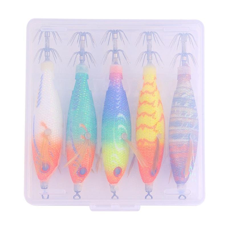 Luminous Cuttlefish Lures 1/5/10Pcs Horizontal Plated Squid Jigs for Coastal Saltwater Fishing