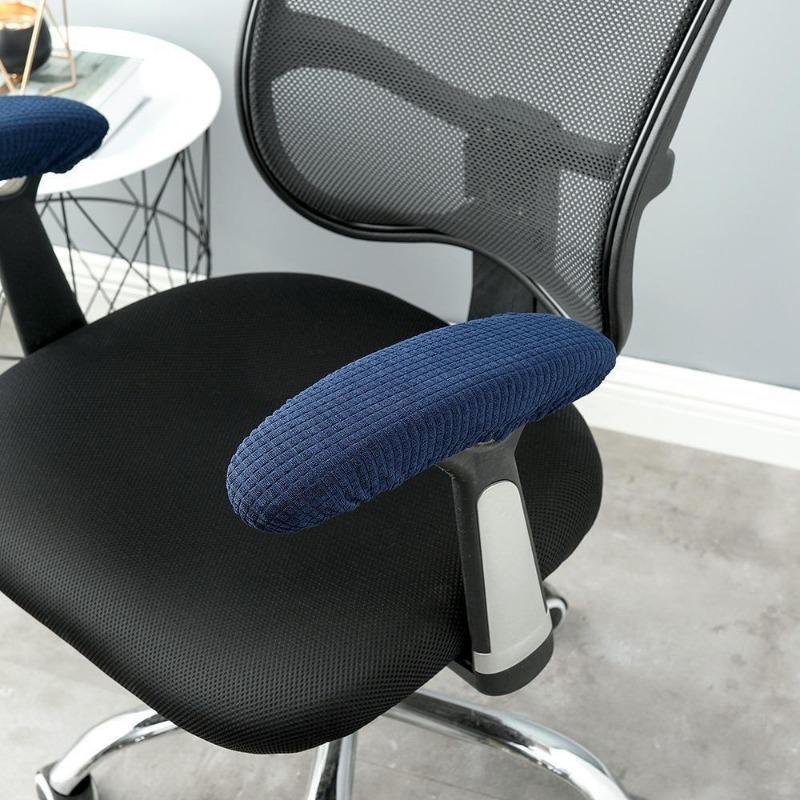 1 Pair Non Slip Polyester Chair Armrest Pads Comfortable Elbow Support Covers For Home Office Chairs Breathable Sleeves