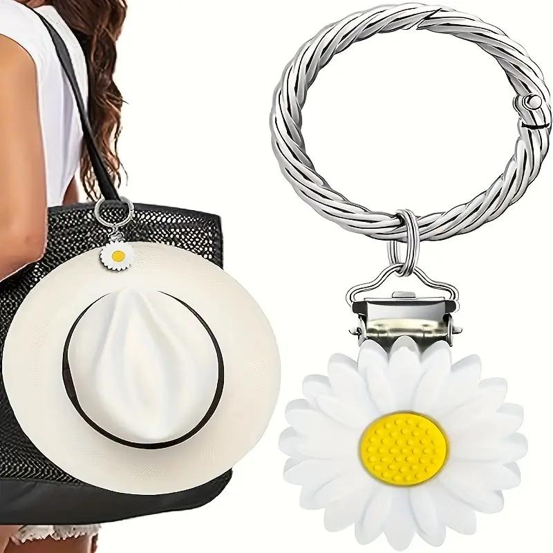 

Зажим для шляпы с ярким цветком — легкий и многофункциональный дорожный аксессуар для женских солнцезащитных шляп и рюкзаков White Flowers