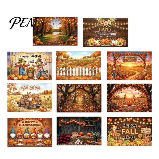 Family Gathering Autumn Celebration Decor 70 x 45 Inch Fall Pumpkin Backdrop, Harvest Gnome Decorative Scene for Party Scarecrow Photography