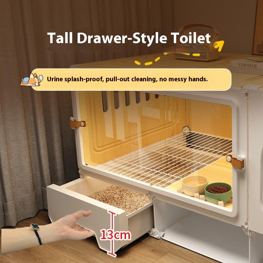 Dog Cage with Toilet Separation One Room Bathroom Pet Cage Household Small Dog Teddy Corgi Dog Villa