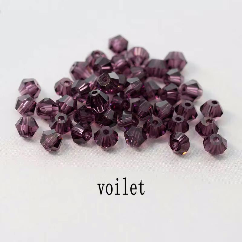 4mm Crystal Bicone Beads 100PCS Faceted Glass Beads Rainbow Loose Craft Beads for Bracelet Necklace Earring Keychain Making DIY