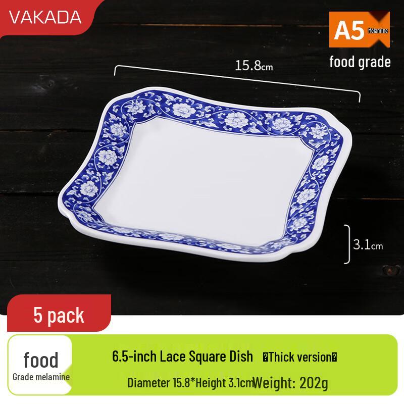 

VAKADA Commercial Round Melamine Plates - 5 Pcs