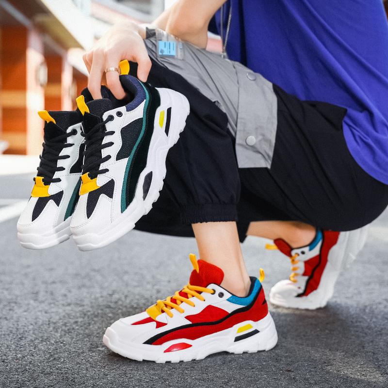 Fashion Men's Shoes Sneakers Lace Up 2025 New Breathable Casual Sneakers Leisure Soled Comfort Non Slip Outdoor Running Shoes