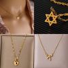 Collane Pendenti Pentagramma Catena in Acciaio Inossidabile Stella di David Collana Choker Per Donne Gioielli Ebraici Collares