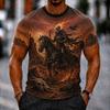 Halloween Men's Skull Bone T Shirt Short Sleeve 3D Print Crew Neck Gothic Street Dark Party  All Seasons Clothing