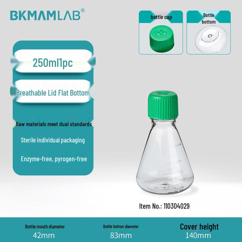 BKMAMLAB Sterile Cell Culture Flasks with Vent Cap, 250ml