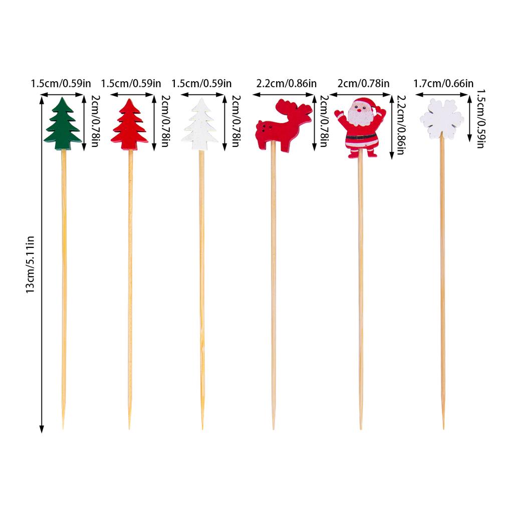 50 ks Vánoční párátka na jídlo Párátka Dezertní bufet Salát Ovocná vidlička Dort Muffin Vánoční párty Špejle Vánoční dekorace Noel navidad 2024
