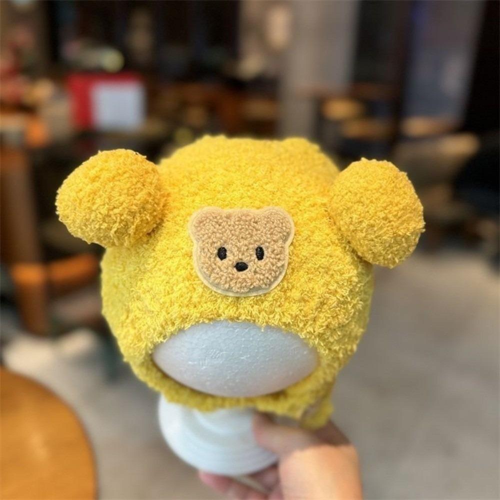 

Windproof Pullover Cap Coldproof Ear Protection Hat New Beanie Hat Autumn and Winter жёлтый