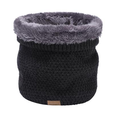 Herbst- & Winter Doppel-Lagen Strickschal: Kuscheliger, einfarbiger Halswärmer mit Plüschfutter