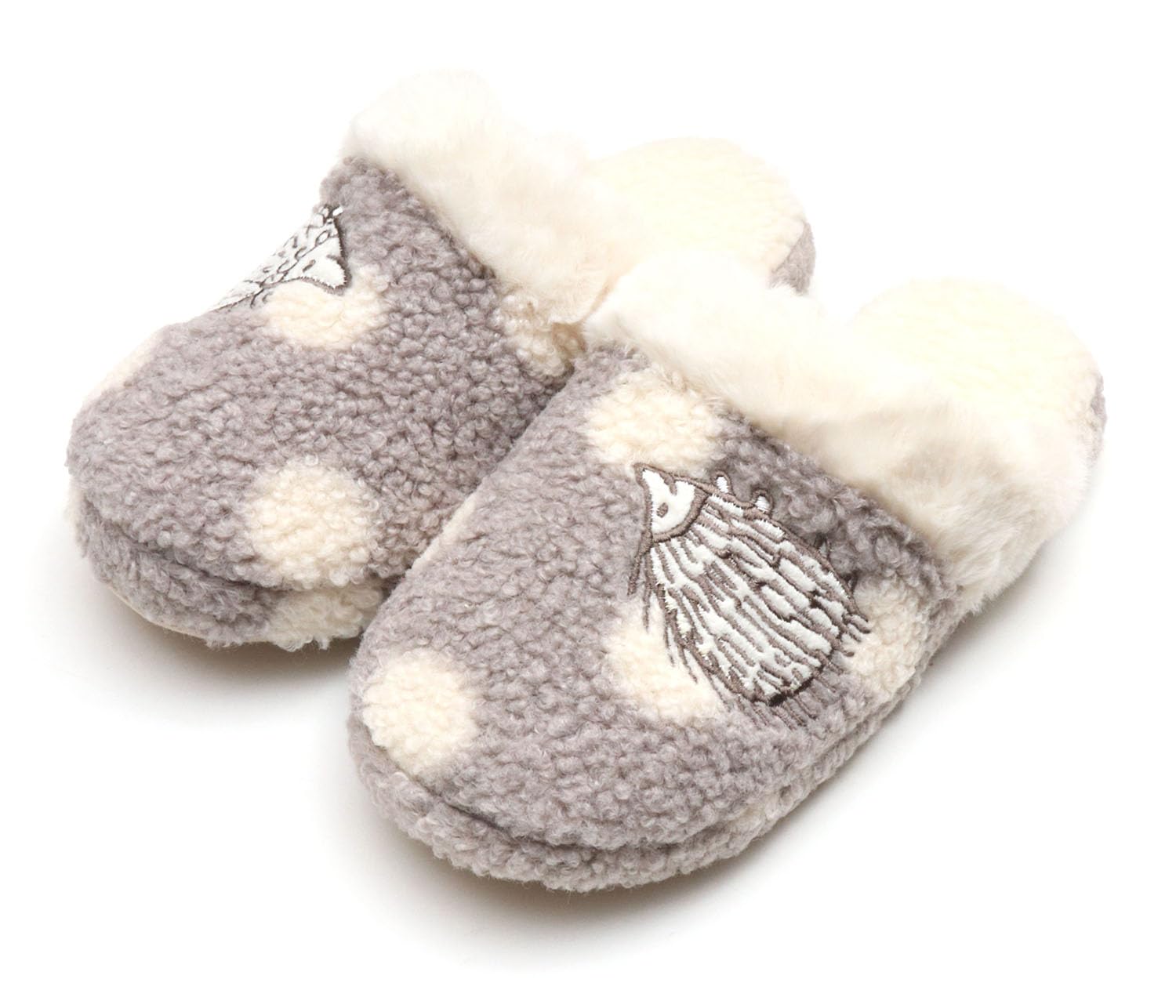 

LISA LARSON Тапочки-ежики из боа в горошек в скандинавском стиле Lisa Larson домашняя обувь для женщин и [милых мужчин] (Серый) серый