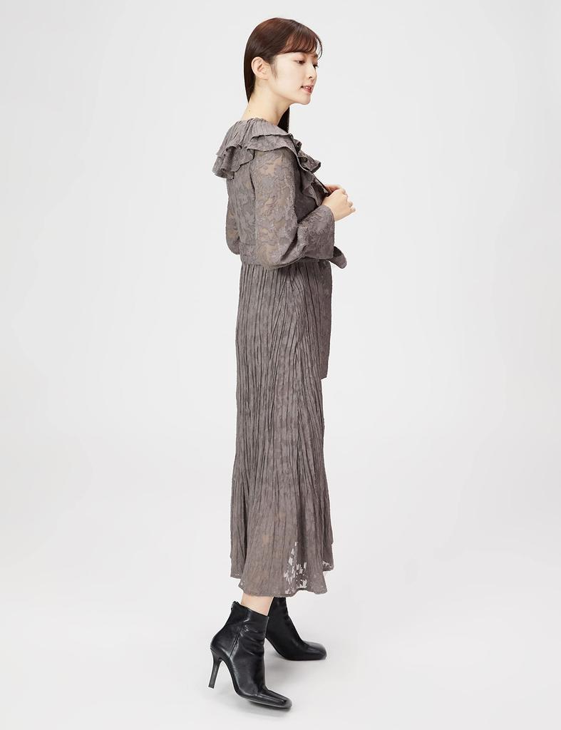 Snidel Volume Frill Jacquard Dress SWFO215041 GBEG 1 Women's