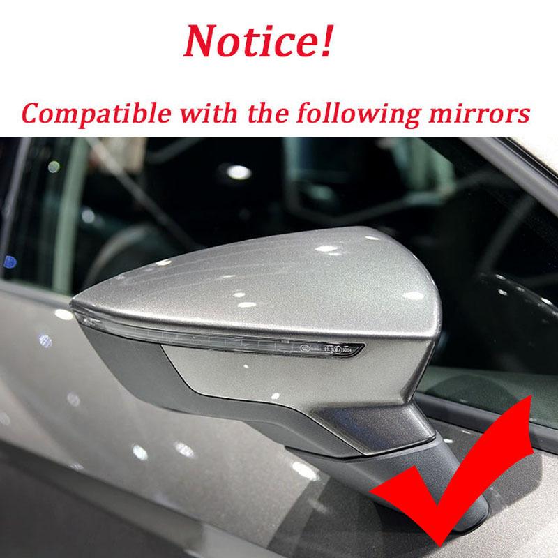 2pcs Car Side Door Rear View Mirror Cover Cap Add On For SEAT Leon MK3 5F ST FR Cupra Ibiza Mk5 Arona KJ7 2017-