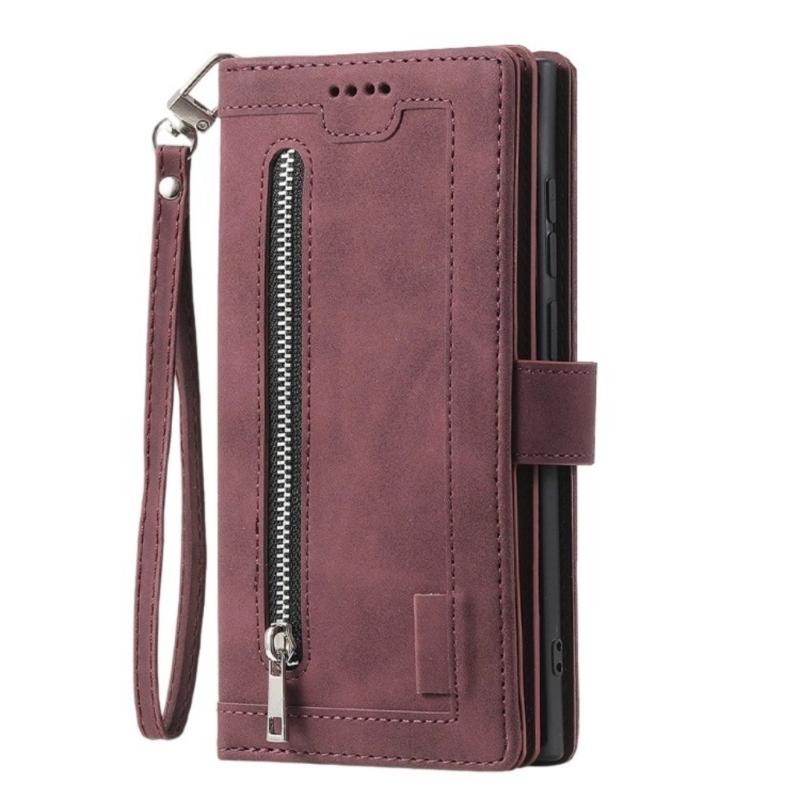 

PU Leather Phone Pouches Featuring Build In Stand Functions 12 Storage Compartments Not Shock Defense for Phone S25