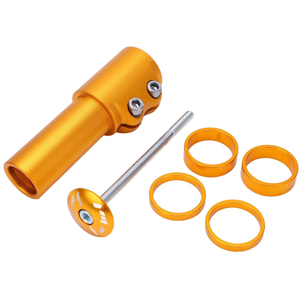Mountain Bike Stem Riser Extension Aluminum Alloy Bicycle Front Fork Tubes Extender for Mountain Road BicycleYellow
