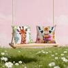 Giraffe Cartoon Fashion Cute Art soft Comfortable Pillow Case for Sofa Living Room Home office Decor Protective Covers