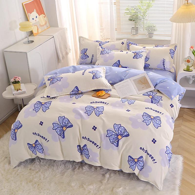 Comforter Girls Pink Flowers Colorful Spring Floral Bedding Set Reversible Print Polyester Comforter Girly