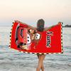 1pc Cars2 Beach Towel with Custom Name, Beach/Swimming/Bath/Picnic/Camping Towel, Suitable for Seaside Beaches