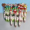 Creative Christmas 6-Color Ballpoint Pen with Cartoon Santa Claus - Ideal for Holiday Journaling and Student Prizes.
