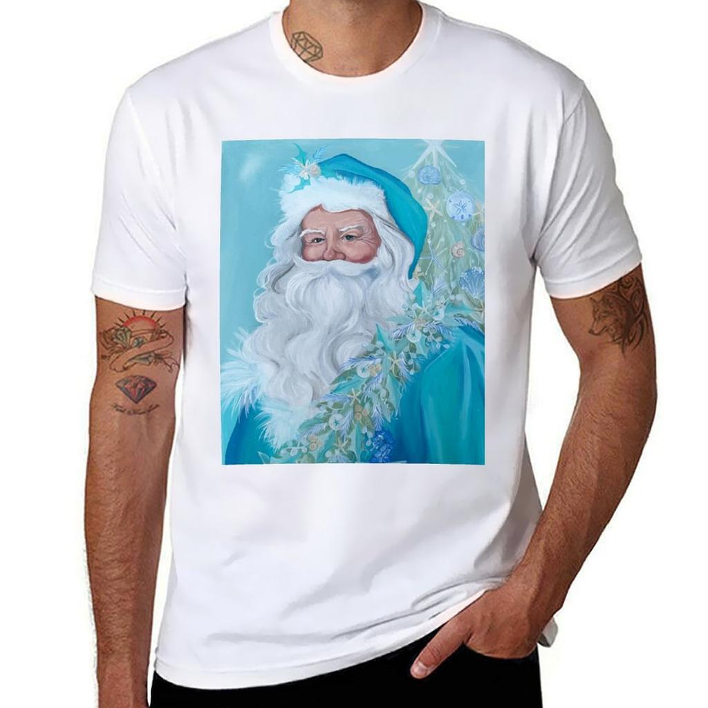 Coastal Santa Tshirt Simple Casual Short Sleeve Tee