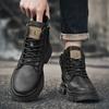 Fashion Men's All-match Casual Shoes Men's Business Dress Casual Boots Outdoor High Top Shoes Classic Leather Men Slip On Chelsea Boots