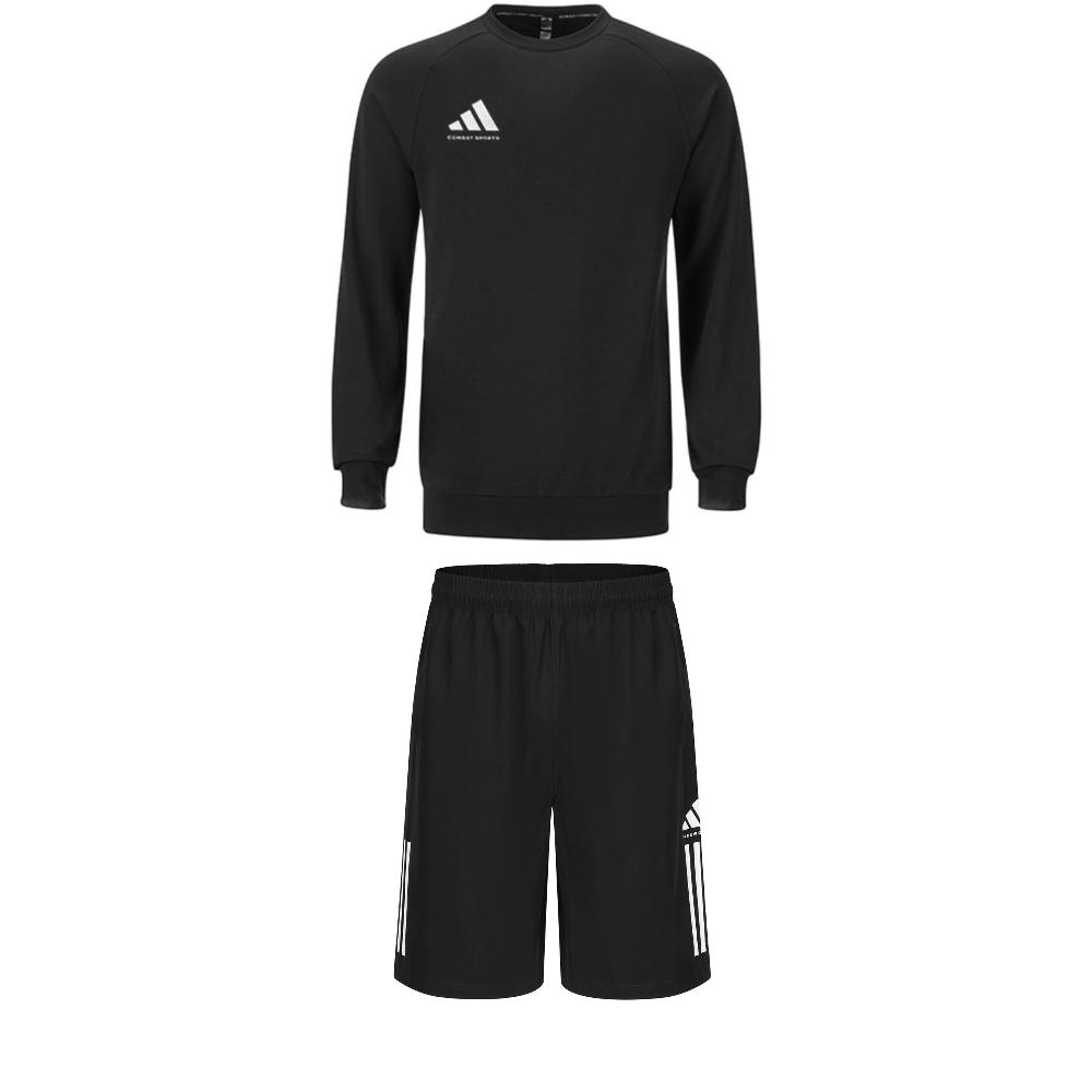 

Adidas Comfortable Pullover Round Neck Long Sleeve Sweatshirt Simple Fashion Drawstring Shorts Casual Sports Suit ACLLSPS3CS-BW+S21ATMSH1T-BW