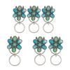 Turquoise Inlaid Bag Clip Key Holder Bohemian Style Flower Design Key Finder Car Keychain