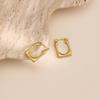 18K Gold Plated Geometric Irregular Hammered Stainless Steel Earrings