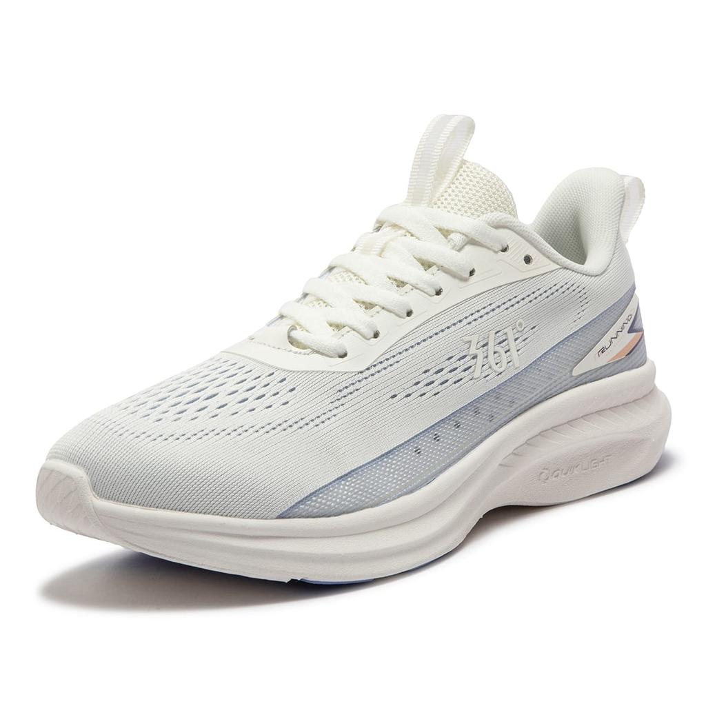 361 Cushioning Abrasion Resistant Breathable Low Top Running Shoes Women's White Gray 582422231-1