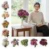 Multicolor Peony Artificial Flower Daisy Flower Silk Petals Simulation Flower Bouquet Floral Arrangement Green Leaves