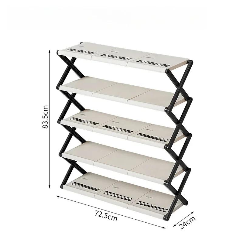 Zusammenklappbares Schuhregal, mehrschichtiges, einfaches Lagerregal, platzsparendes Organizer-Regal, Schuhaufbewahrungsregale für den Eingangstür-Schuhaufhänger