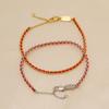 Trendy 18K Gold Plated Stainless Steel Friendship Red Rope Charm Rhinestone Bracelet Classic Style String Bangles Women's Gifts
