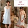 Womens Sexy Lace-up Bow Backless Nightdress Loose Mesh Double-Layer Hem Soft Comfortable Sleepwear Home Hotel