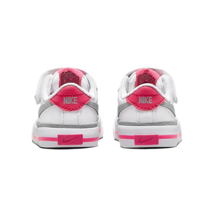 Nike Court Legacy TD White Pink Prime Light Smoke Grey Baby Sneakers Kumquat DA5382-111