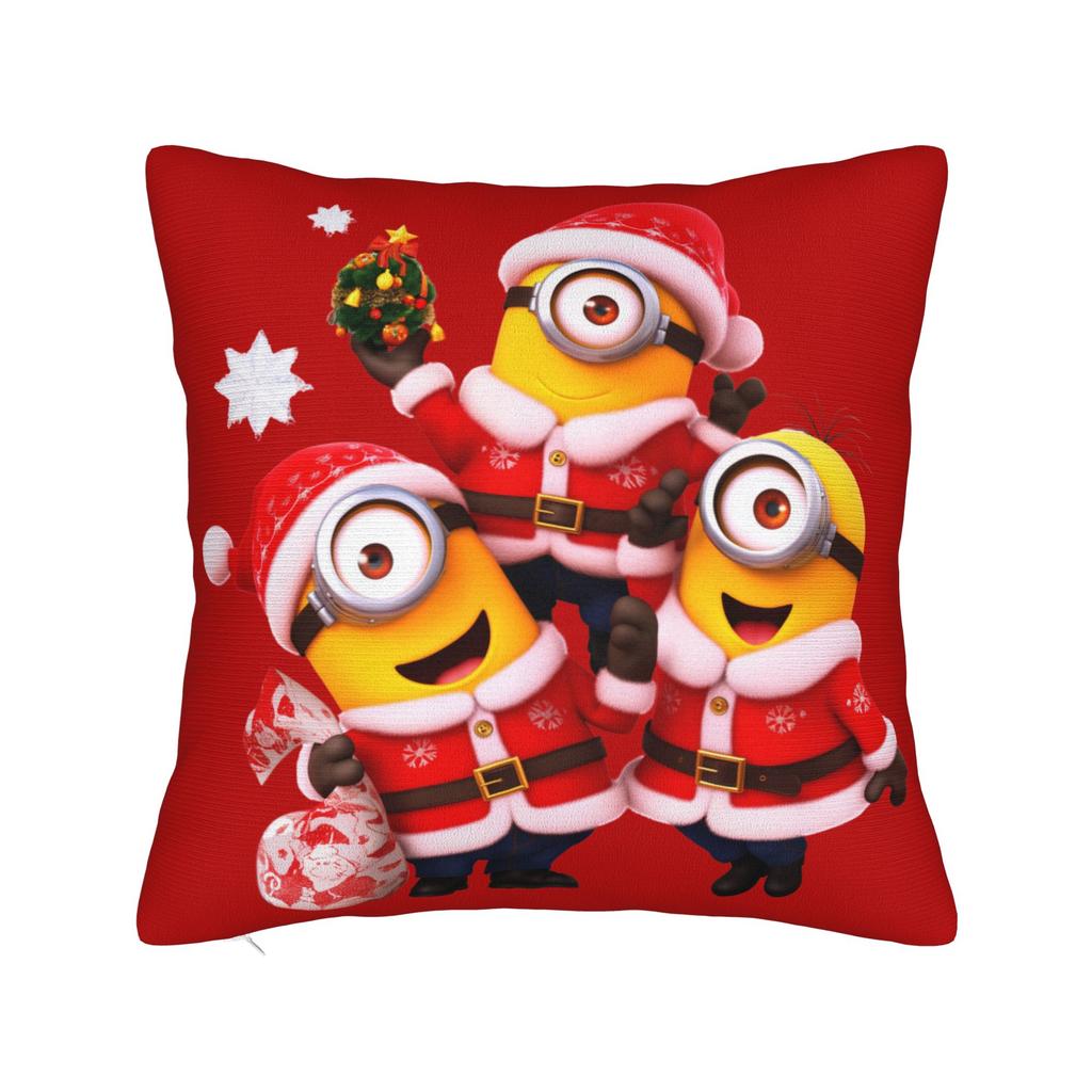 Cartoon M-Minions Christmas Pillowcase Soft Polyester Cushion Cover Gift  Throw Pillow Case Cover Home Zippered 40*40cm