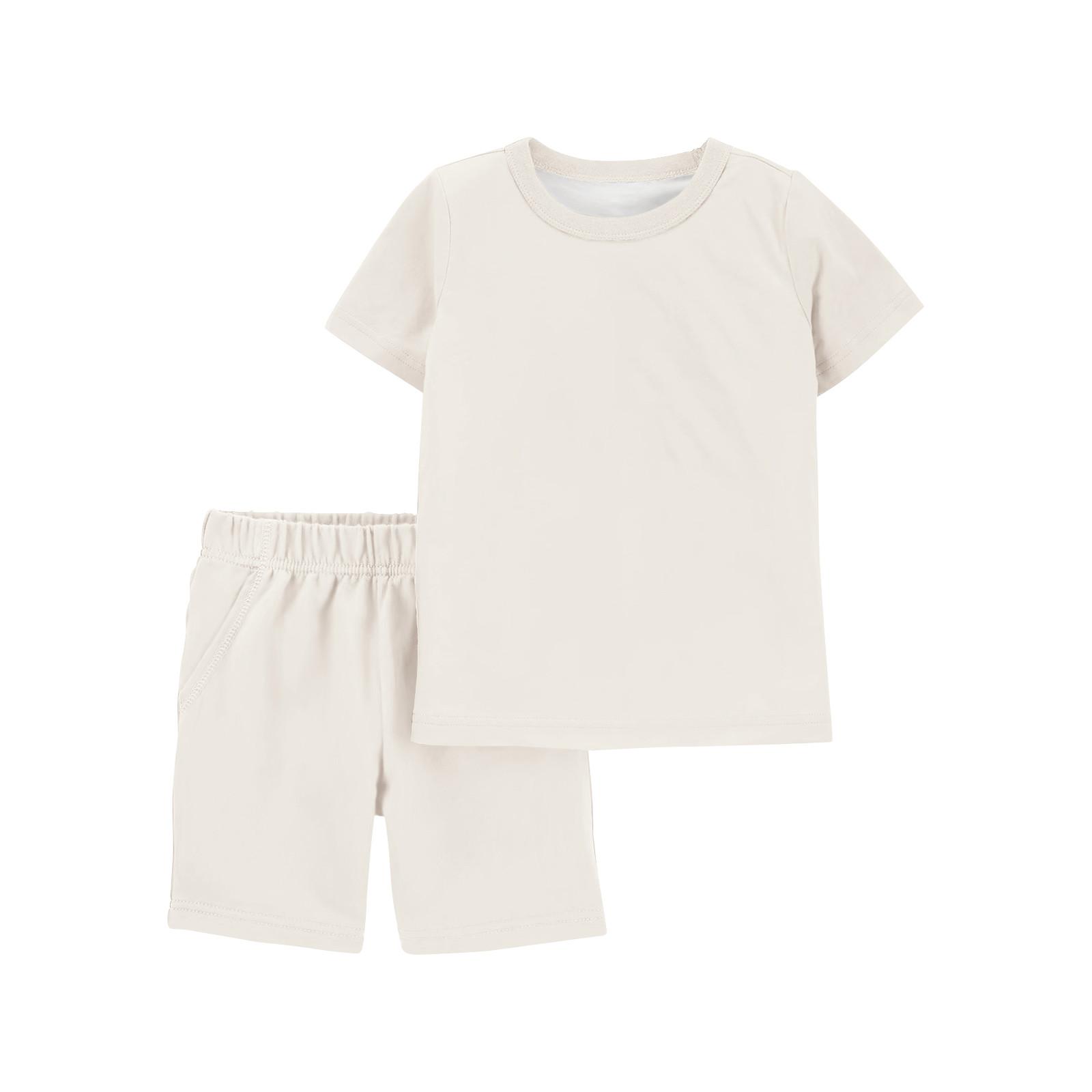 

Детский повседневный пижамный комплект с милым принтом 100 светло-серый