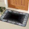 3D Bottomless Pit Rug Visual Trap Door Mat Non-Slip Absorbent Optical Illusion Depth Floor Mat for Home Entrance Living Room Playroom