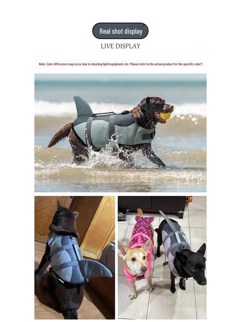 Mermaid Dog Life Jacket for Summer Swimming - Fits Small Dogs, French Bulldogs, and Golden Retrievers