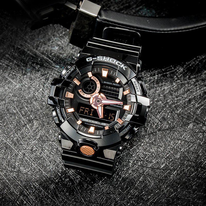 CASIO Men Liquid Crystal/Analog Dual Display Series Black Watch GA-710GBX-1A4PR