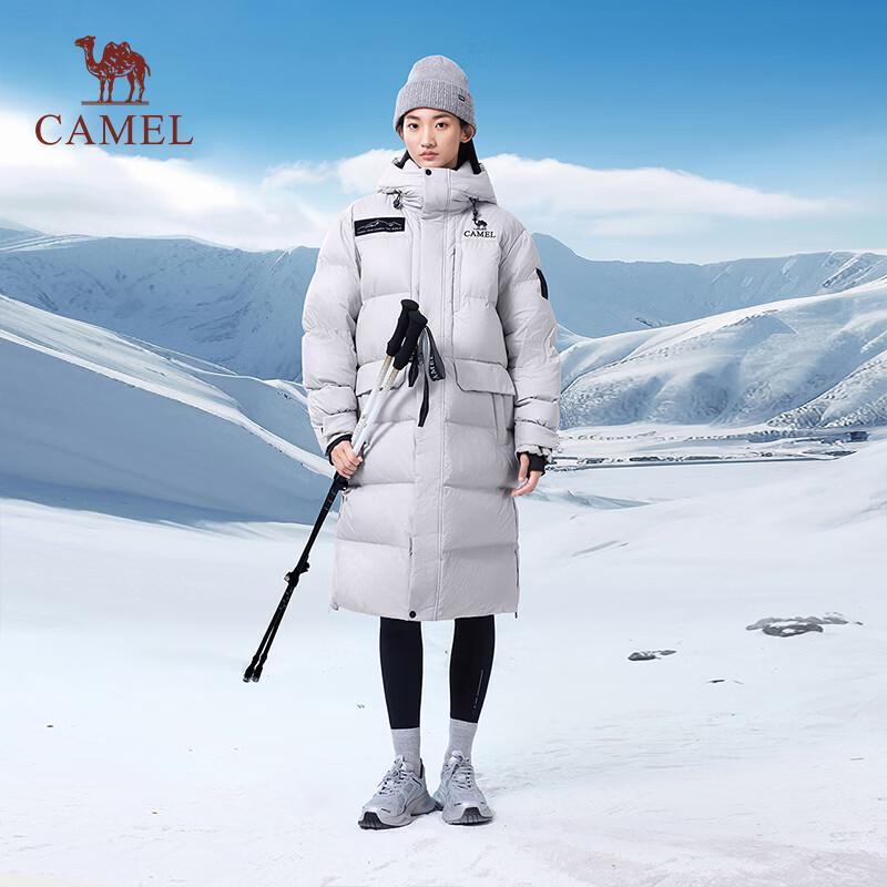 Camel Outdoor Unisex Long Goose Down Puffer Jacket
