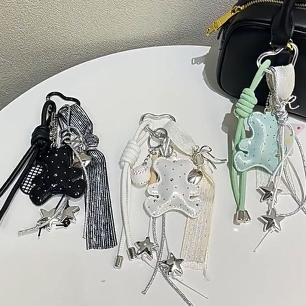 Bag Charm Braided Rope Bag Pendant High-grade Love Tassel Keyring  Female Lady Girl