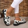 Wear Thick Soled Cow Print Soft Surface Lightweight and Comfortable Women's Single Shoes for Outerwear