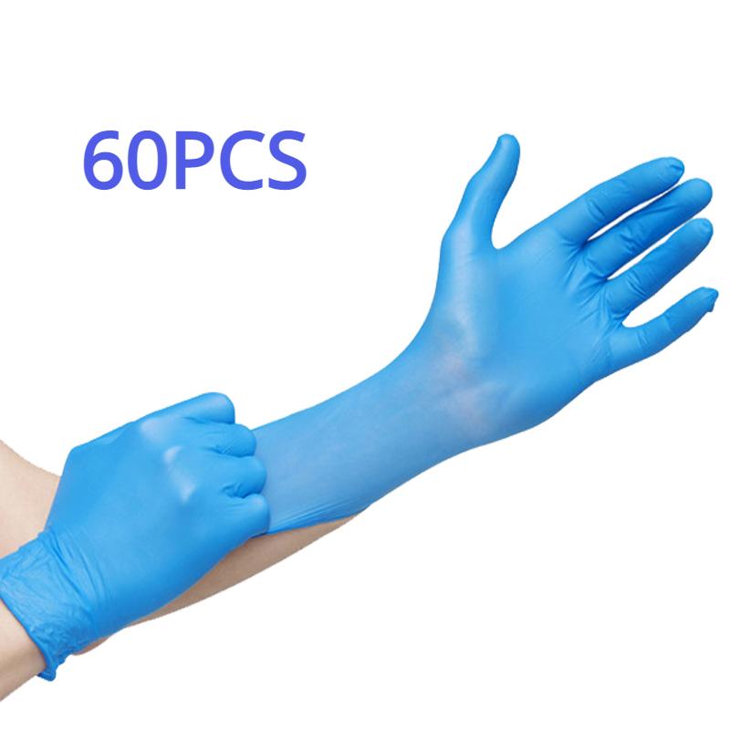 90/60/30PCSDisposable Blue Nitrile Gloves Waterproof Cleaning Gloves Suitable for Kitchen Cleaning Hairdressing Beaut Tattoo