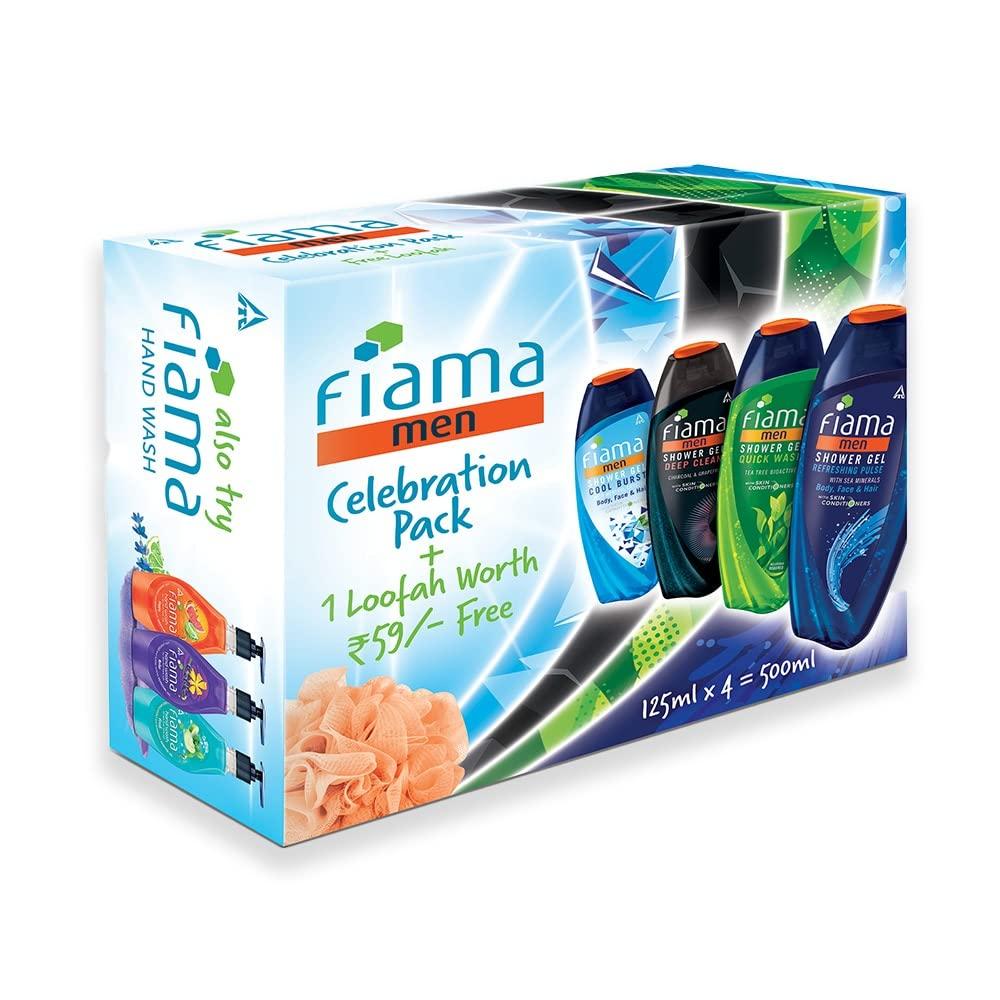 

Fiama Men Набор гелей для душа Celebration Pack 4x125мл Комбо для мытья тела для увлажненной кожи Подарочный набор для мужчин